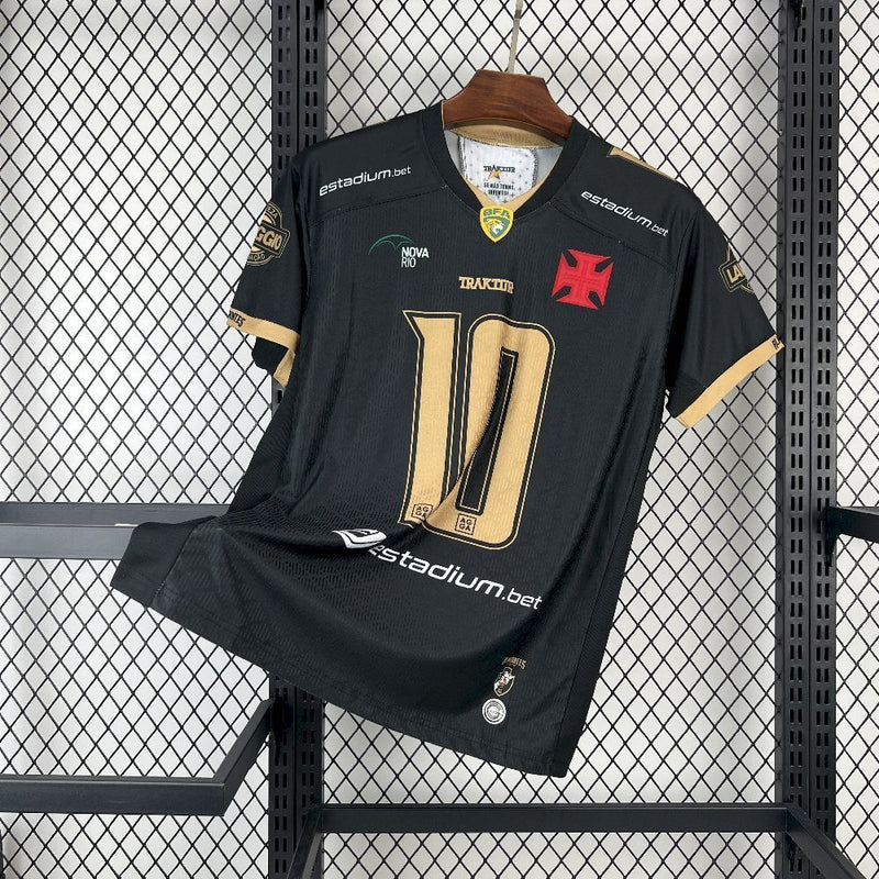 Camisa Vasco da Gama 2025/2026 Goleiro/Especial TRAKTOOR | Edição Preto e Dourado Nº 10 | SE NÃO TENHO, INVENTO