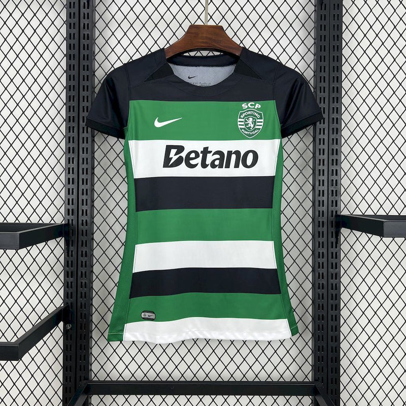 CAMISA FEMININA DO SPORTING 25/26 VERDE E PRETO