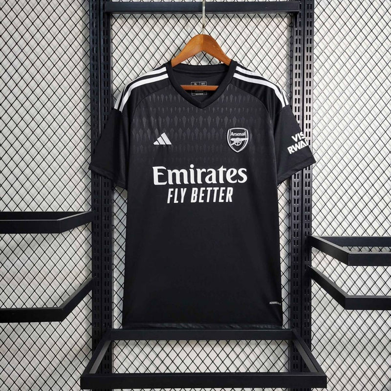 Camisa de Goleiro Arsenal 2023/2024 - Preto e Branco. Versão Torcedor Pro Masculina
