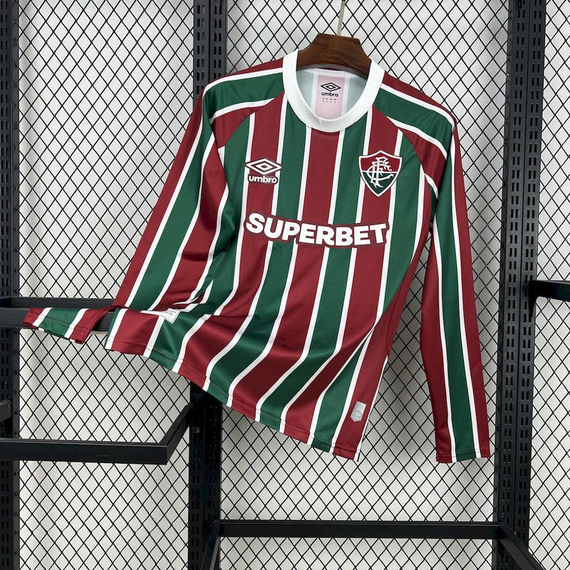 Camisa Fluminense OFICIAL Manga Longa Home Umbro 2025/2026 | Manto Tricolor Inverno