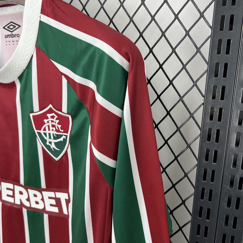 Camisa Fluminense OFICIAL Manga Longa Home Umbro 2025/2026 | Manto Tricolor Inverno