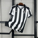 Camisa Botafogo Titular 2025/2026 Home Adidas Original | Gola Polo | Listrada Preto e Branco sem logotipo de patrocínio.