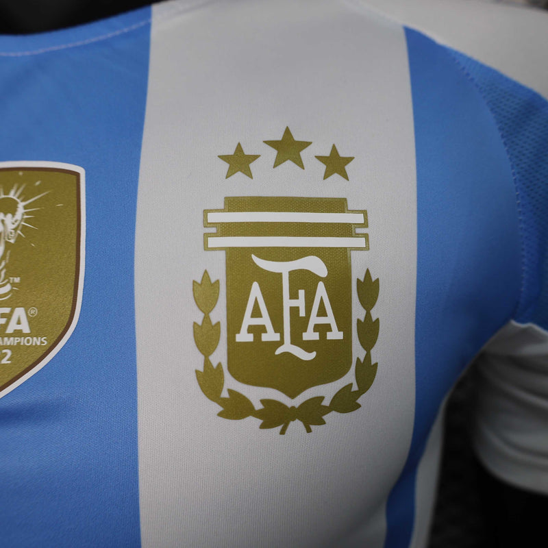 Camisa Oficial Argentina Home  - Campeã Mundial (Adidas) VERSÃO JOGADOR