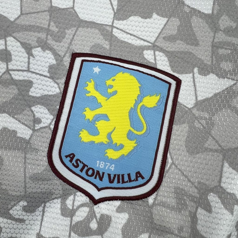 Camisa Aston Villa Away 2025/2026 - Edição Camuflada Versão Torcedor Pro Masculina
