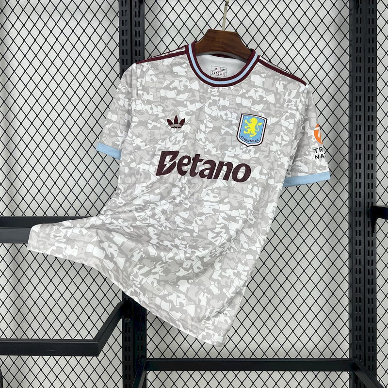 Camisa Aston Villa Away 2025/2026 - Edição Camuflada Versão Torcedor Pro Masculina