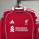 Camisa Liverpool  2025/2026 - Manga Longa Adidas Versão Torcedor Pro Masculino