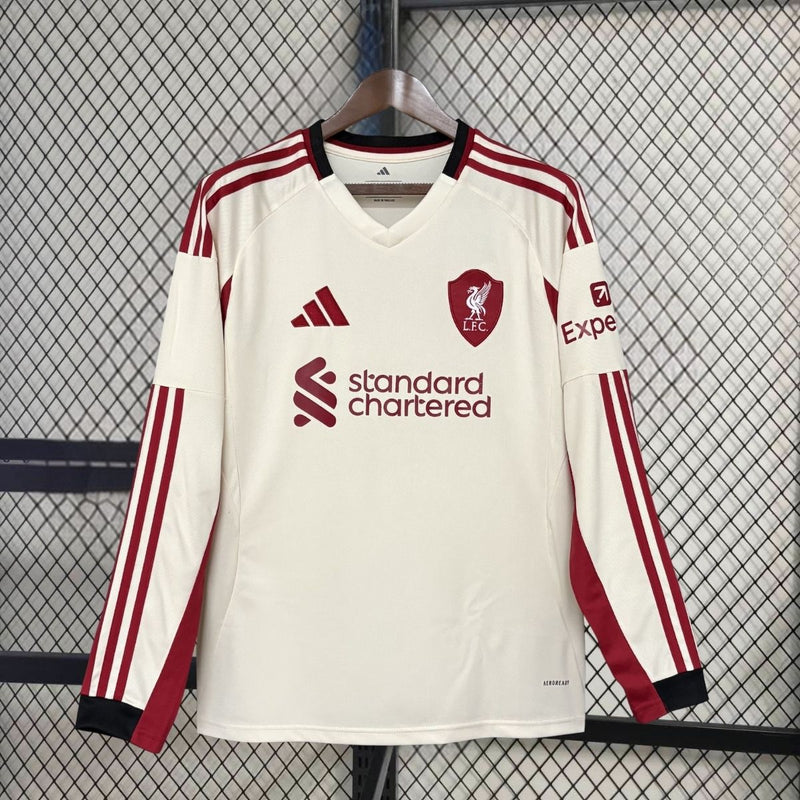 Camisa Liverpool FC  2025/2026 - Manga Longa Adidas Versão Torcedor Pro Masculino
