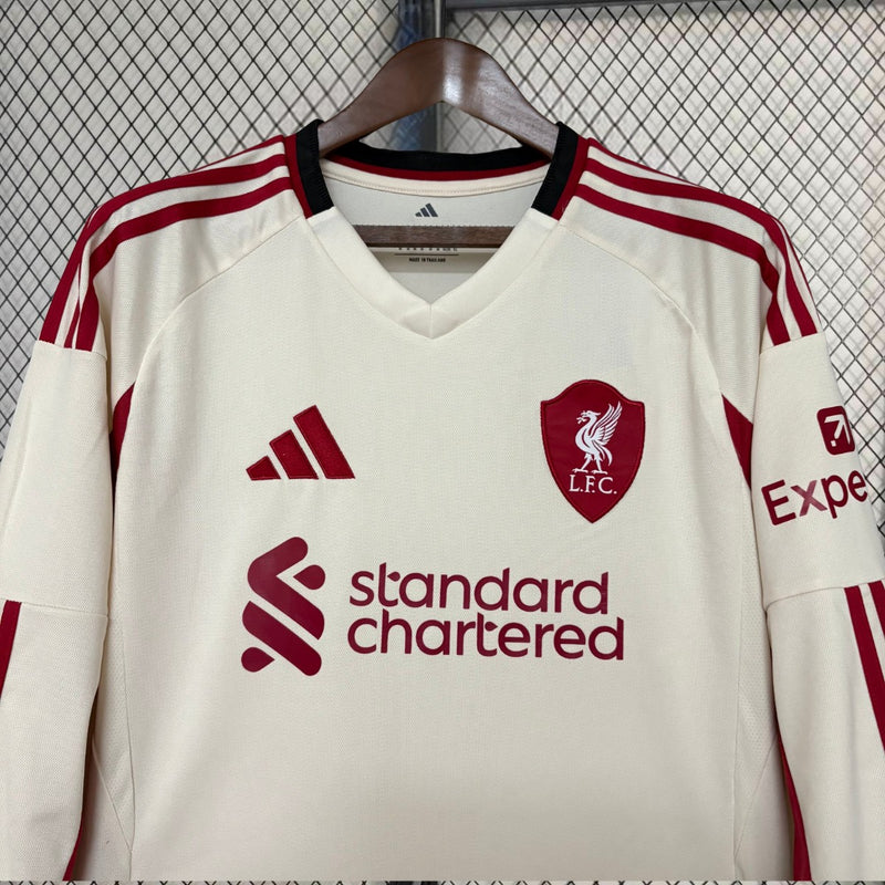 Camisa Liverpool FC  2025/2026 - Manga Longa Adidas Versão Torcedor Pro Masculino