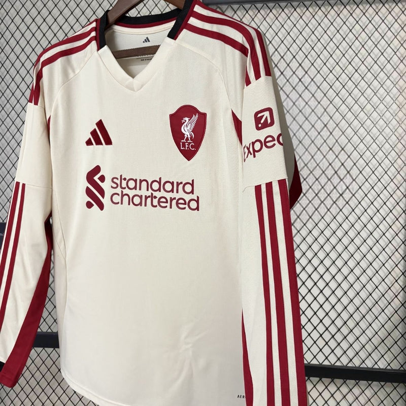 Camisa Liverpool FC  2025/2026 - Manga Longa Adidas Versão Torcedor Pro Masculino