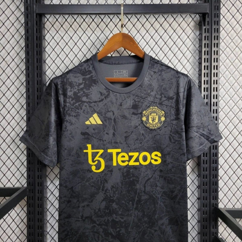 Camisa Alternativa Manchester United Adidas - Grafite/Amarelo