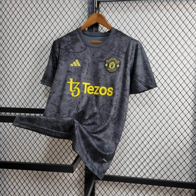 Camisa Alternativa Manchester United Adidas - Grafite/Amarelo