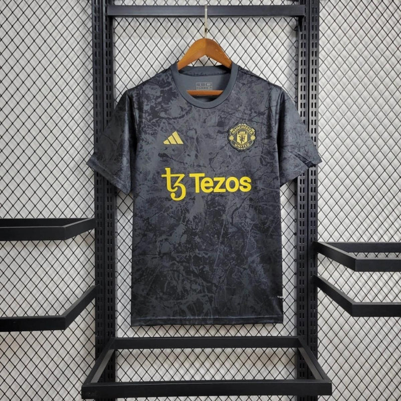 Camisa Alternativa Manchester United Adidas - Grafite/Amarelo