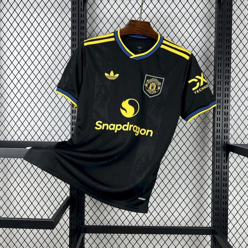 Camisa Away Manchester United 2025/2026 Adidas - Preto & Amarelo