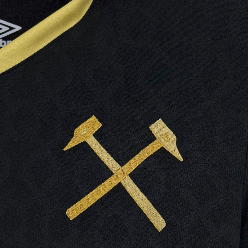 Camisa West Ham Away/Third 25/26 Preta Umbro | Edição Martelos