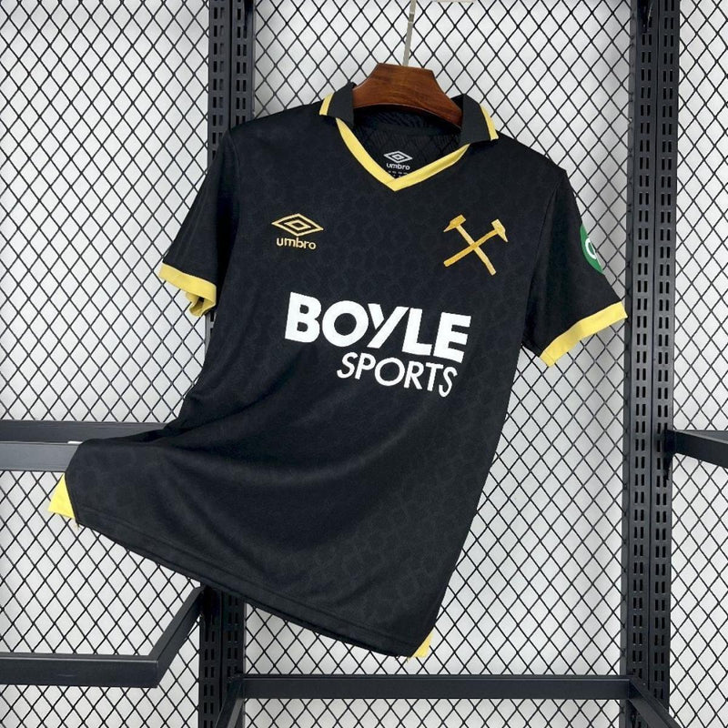 Camisa West Ham Away/Third 25/26 Preta Umbro | Edição Martelos