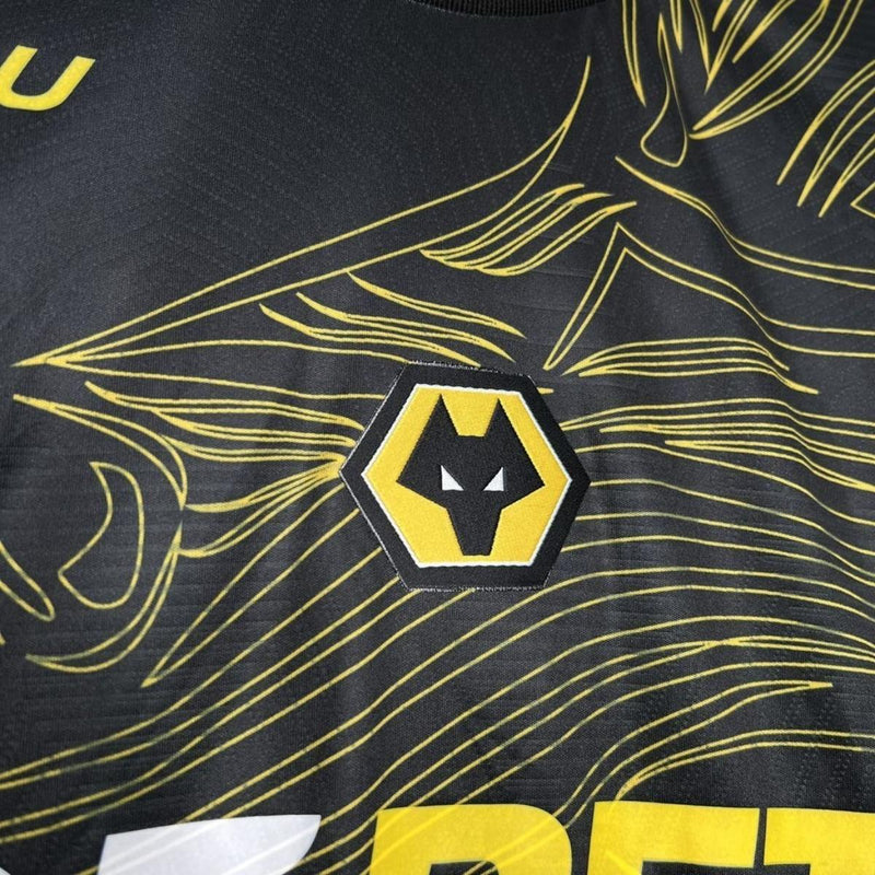 Camisa Wolverhampton Wanderers Away 24/25 Preta SUDU | Design Lobo