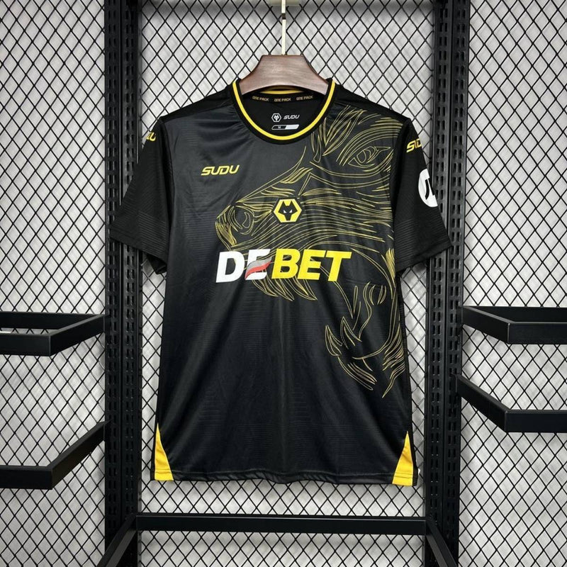 Camisa Wolverhampton Wanderers Away 24/25 Preta SUDU | Design Lobo