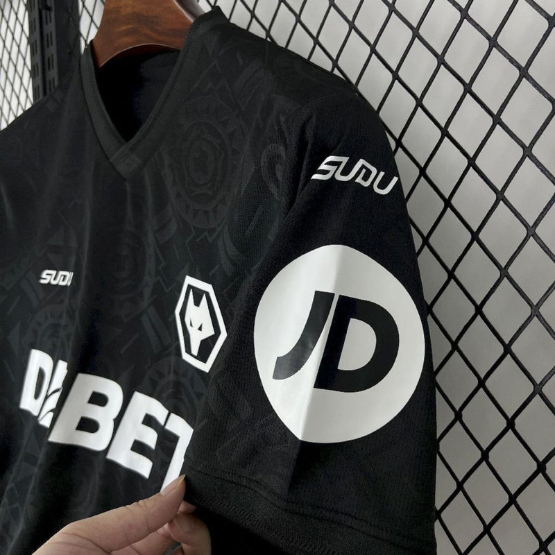 Camisa Wolverhampton Wanderers Away/Third 25/26 Preta SUDU | Estilo Blackout