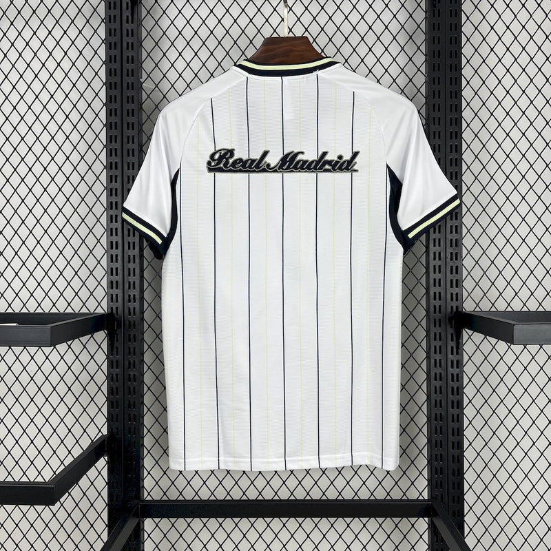CAMISA DE BASEBOL DO REAL MADRID 25/26 BRANCO E PRETO