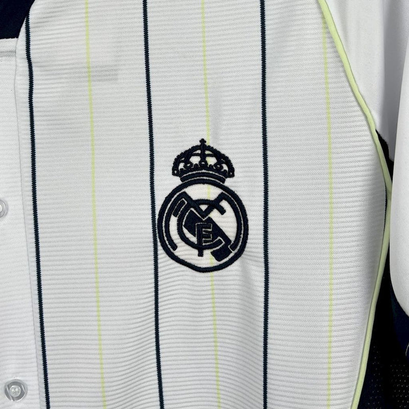 CAMISA DE BASEBOL DO REAL MADRID 25/26 BRANCO E PRETO