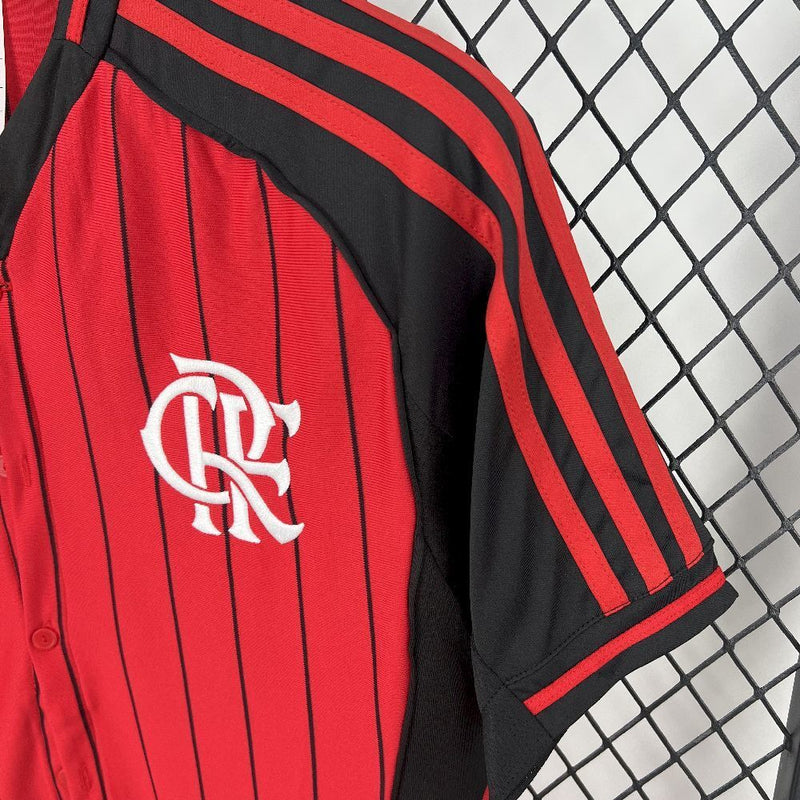 CAMISA DE BASEBOL DO FLAMENGO 25/26 VERMELHO E PRETO